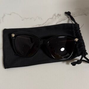 Versace Black Sunglasses with Gold Accents